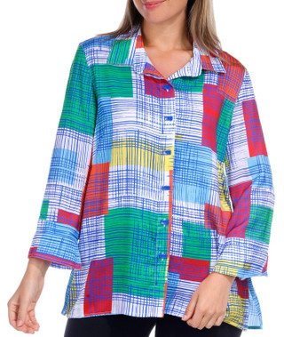 Thumbnail 1: Erin London Erin London Womens 3/4 Sleeve Button Down Top 