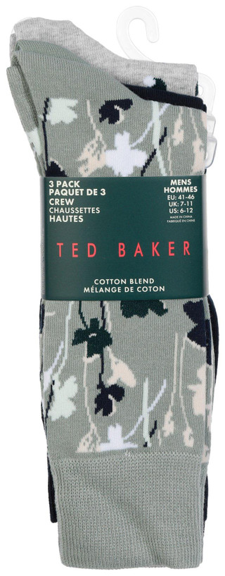 Thumbnail 1: TED BAKER Ted Baker Mens 3-Pr. Non-Terry Crew Socks 
