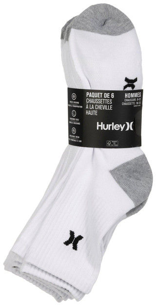 Thumbnail 2: Hurley Hurley Mens 6 Pk Terry High Quarter Crew Socks 