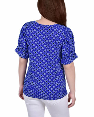 Thumbnail 2: NY COLLECTION NY Collection Petite Elbow Cuffed Sleeve Hardware Top 