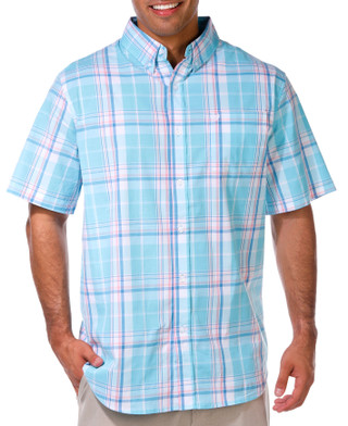 Thumbnail 1: Chaps Chaps Mens Short Sleeve Plaid Button Down Shirt 