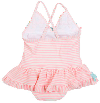 Thumbnail 3: Little Me Little Me Baby Girl Sleeveless Multi Flowers Swimsuit 