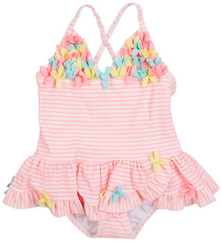 Thumbnail 1: Little Me Little Me Baby Girl Sleeveless Multi Flowers Swimsuit 