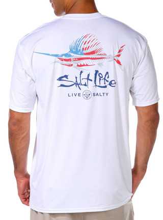 Thumbnail 1: Salt Life Salt Life Mens Americana Marlin Short Sleeve Tee 
