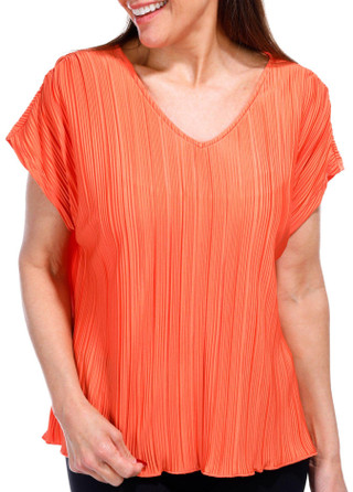 Thumbnail 4: Rafaella Rafaella Petite Short Sleeve Plisse Top 