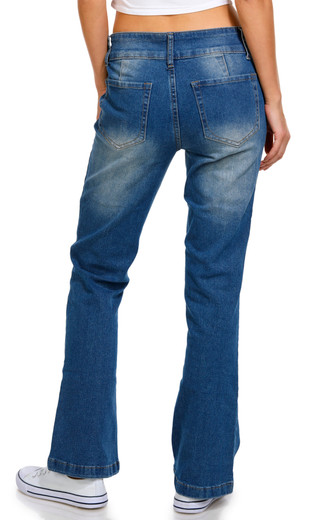 Thumbnail 2: Derek Heart Derek Heart Juniors Faux Belt Mid Rise Boot Cut Jeans 