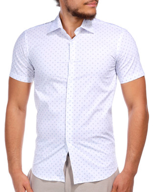Thumbnail 1: Lucky Brand Lucky Brand Men's Short Sleeve Buttoned Geo Print Shirt 