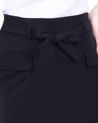 Thumbnail 3: NY COLLECTION NY Collection Petite Slim Belted Scuba Crepe Skirt 