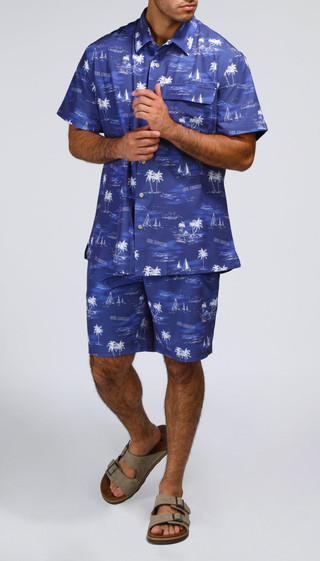 Thumbnail 4: REEL LEGENDS Reel Legends Mens Tropical Printed Swim Button Up Top 