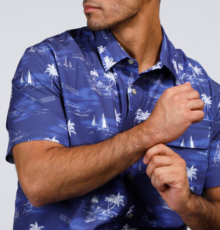 Thumbnail 8: REEL LEGENDS Reel Legends Mens Tropical Printed Swim Button Up Top 