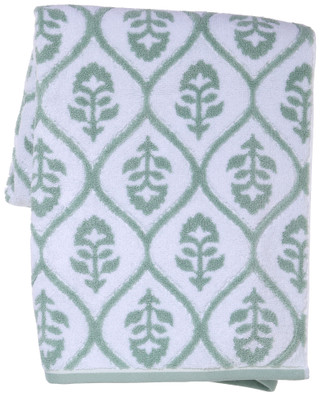 Thumbnail 1: Caro Home Caro Home 30x54 Ogee Block Print Bath Towel 