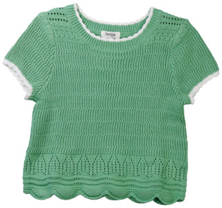 Thumbnail 1: Speechless Speechless Big Girls Short Sleeve Crochet Sweater Top 
