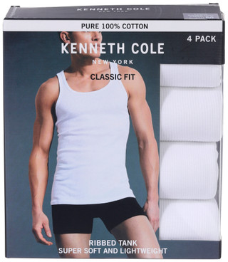 Thumbnail 1: Kenneth Cole Kenneth Cole Mens 4-PK Ribbed Tank Undershirt 