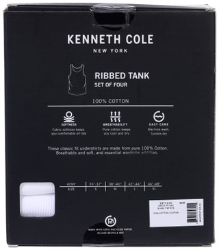 Thumbnail 3: Kenneth Cole Kenneth Cole Mens 4-PK Ribbed Tank Undershirt 