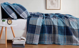 Thumbnail 10: Truly Soft Truly Soft Trey Plaid Quilt Set 