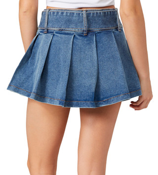 Thumbnail 2: YMI YMI Juniors Pleated Denim Skort 