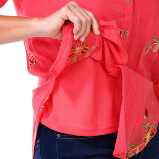 Thumbnail 2: FIGUEROA & FLOWER Figueroa & Flower Petite Embroidered 3/4 Sleeve Top 