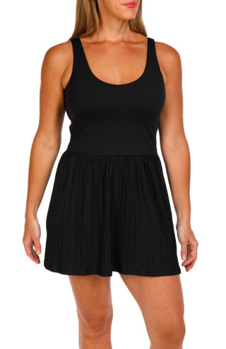 Thumbnail 4: 90 DEGREE BY REFLEX 90 Degree Womens Solid Active Jersey Pleated Dress 