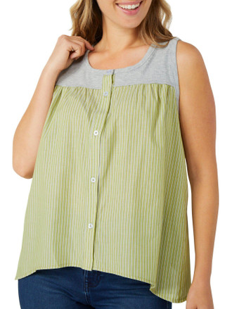 Thumbnail 3: Blue Sol Blue Sol Womens Buttoned Sleeveless Tank 