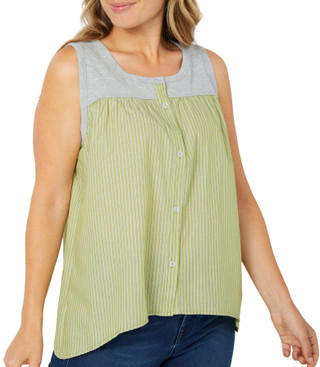 Thumbnail 2: Blue Sol Blue Sol Womens Buttoned Sleeveless Tank 