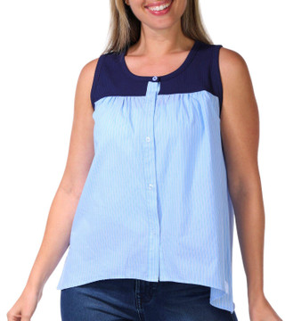Thumbnail 4: Blue Sol Blue Sol Womens Buttoned Sleeveless Tank 