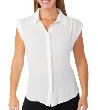 Thumbnail 1: T. Tahari T. Tahari Petite Button Sleevless Top 