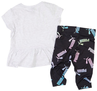 Thumbnail 2: Puma Puma Little Girls 2 Pc White /Pink Leggings Set 