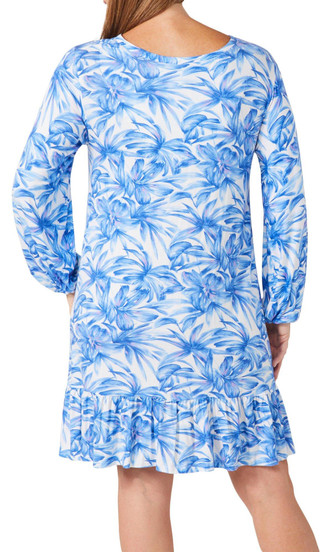 Thumbnail 2: Tommy Bahama Tommy Bahama Womens Long Sleeve Print Short Nightgown 
