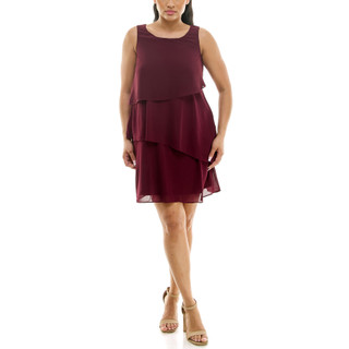 Thumbnail 3: Nina Leonard Nina Leonard Womens Sleeveless Tie Back Chiffon Float Dress 