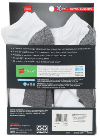 Thumbnail 2: Hanes Hanes Mens 8-Pr. Ultra Cushion Colorblock Low Cut Socks 