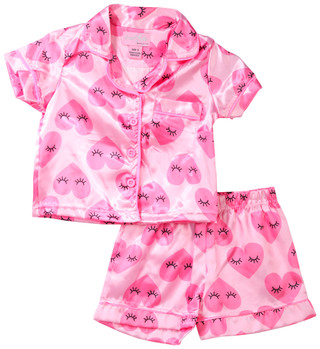 Thumbnail 1: Freestyle Freestyle Girls Button Front Pink Pajama Set 