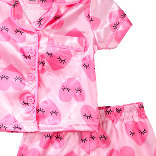 Thumbnail 2: Freestyle Freestyle Girls Button Front Pink Pajama Set 