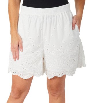 Thumbnail 1: Nicole Miller Nicole Miller Womens Embroidered Poplin Eyelet Shorts 