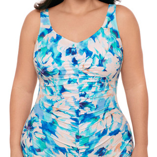 Thumbnail 3: Paradise Bay Paradise Bay Plus Shirred Front One Piece Swimsuit 