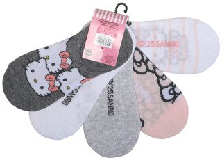 Thumbnail 2: Hello Kitty Hello Kitty Girls 5 Pair No Show Socks 