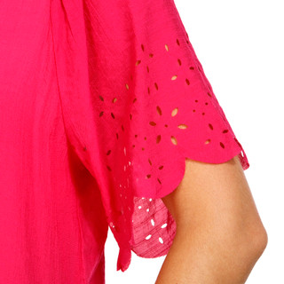 Thumbnail 3: ZAC AND RACHEL Zac & Rachel Womens 3/4 Sleeve Solid Eyelet Top 