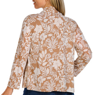 Thumbnail 2: Juniper + Lime Juniper + Lime Womens 3/4 Sleeve Floral Mesh Cardigan 