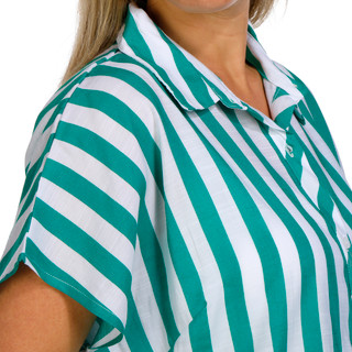 Thumbnail 3: Coral Bay Coral Bay Womens Short Sleeve Striped Button Down Top 