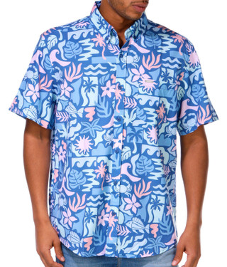 Thumbnail 7: Vintage Summer Vintage Summer Men's Stretch Short Sleeve Buttoned Shirt 