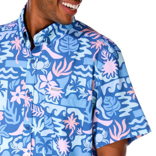 Thumbnail 4: Vintage Summer Vintage Summer Men's Stretch Short Sleeve Buttoned Shirt 