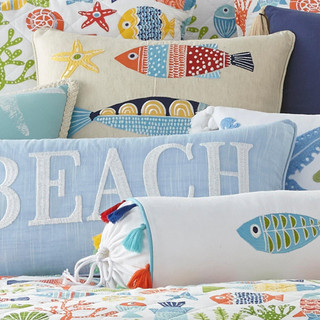 Thumbnail 4: Levtex Home St. Anton Multi Color Fish Coastal Decorative Pillow 