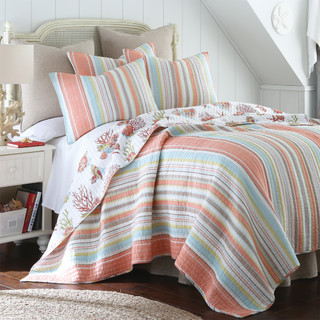 Thumbnail 1: Levtex Home Levtex Home Brighton Coral Reversible Quilt & Sham Set 