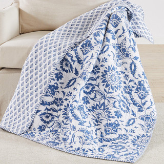 Thumbnail 1: Levtex Home Levtex Home Clara Blue Quilted Throw 