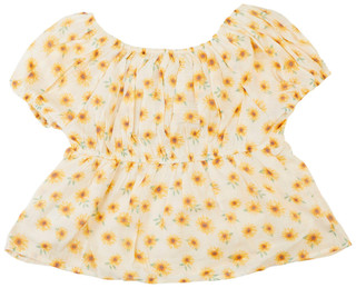 Thumbnail 2: Beautees Beautees Little Girls Crochet Puff Sleeve Top 