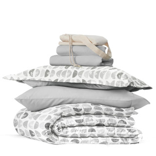 Thumbnail 4: IENJOY HOME 8 Piece Light Gray Patterned Comforter Dorm Set Bundle 