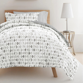 Thumbnail 8: IENJOY HOME 8 Piece Light Gray Patterned Comforter Dorm Set Bundle 