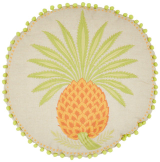 Thumbnail 1: Spartina 449 Spartina 449 18 Inch Pineapple Embroidered Round Pillow 