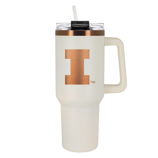 Thumbnail 1: ILLINOIS FIGHTING ILLINI NCAA Illinois University Creme & Copper 40 oz. Colosuss 
