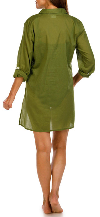 Thumbnail 2: Dotti Womens 3/4 Sleeve Shell Button Down Cover Up 