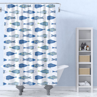 Thumbnail 2: Levtex Home Levtex Home Catalina Fish Shower Curtain 
